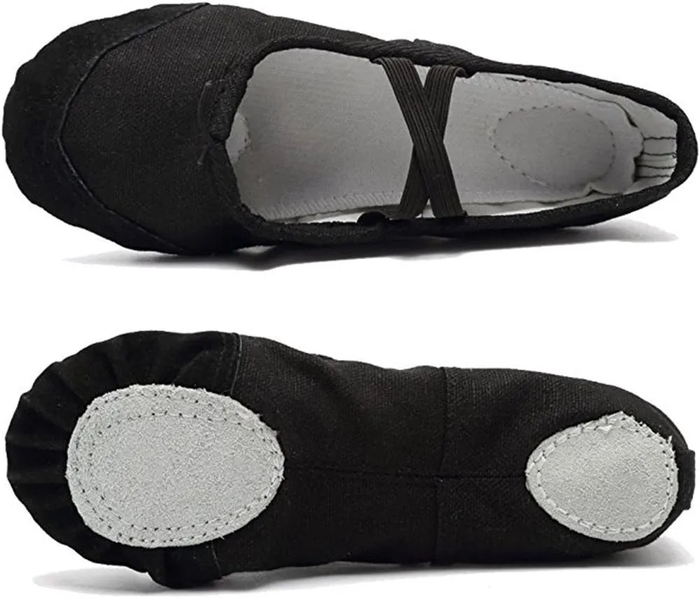 DoGeek Ballet Shoes for Girls Practise Ballet Slipper Dance Shoe Canvas Split Sole Ballet Shoes for Women Kids Toddlers