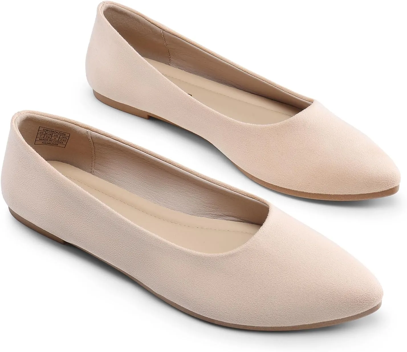 DREAM PAIRS Women??s Flats Comfortable Slip On Business Work Office Casual Suede Ballet Flats Pointed Toe Dress Shoes