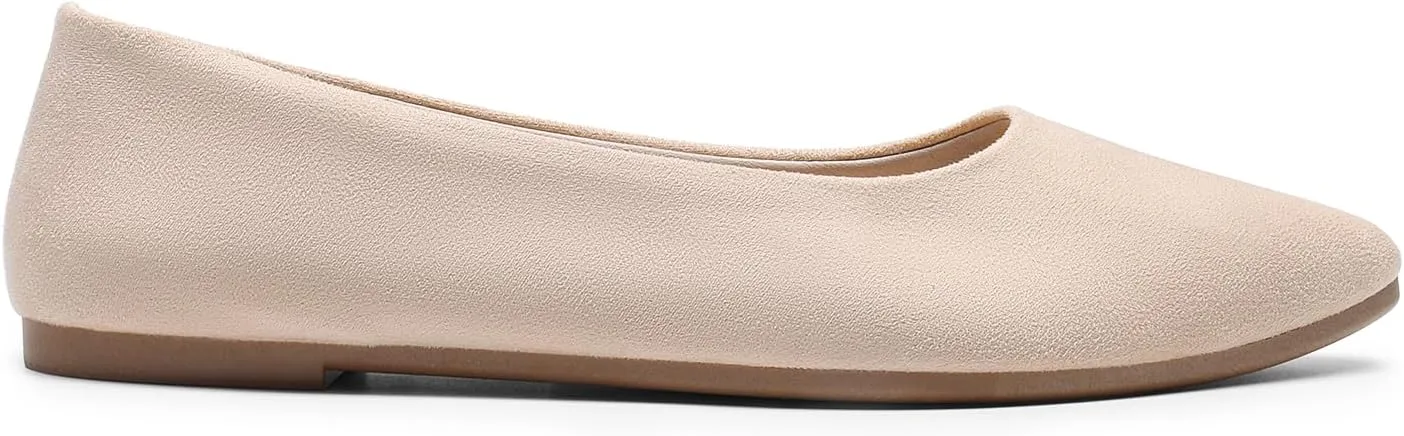 DREAM PAIRS Women??s Flats Comfortable Slip On Business Work Office Casual Suede Ballet Flats Pointed Toe Dress Shoes