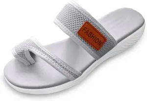 Dressy Summer 2025 Trendy Sandals for Women Beach Slip On Mesh Slide Sandals with Arch Support Comfortable Orthopedic Shoes