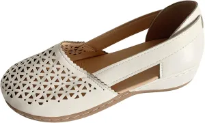 Eduavar Orthopedic Sandals for Women, Sandals Women Floral Leopard Print Sandals Peep Toe Wedge Sandals Comfy Slip On Shoes