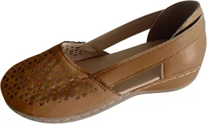 Eduavar Orthopedic Sandals for Women, Sandals Women Floral Leopard Print Sandals Peep Toe Wedge Sandals Comfy Slip On Shoes