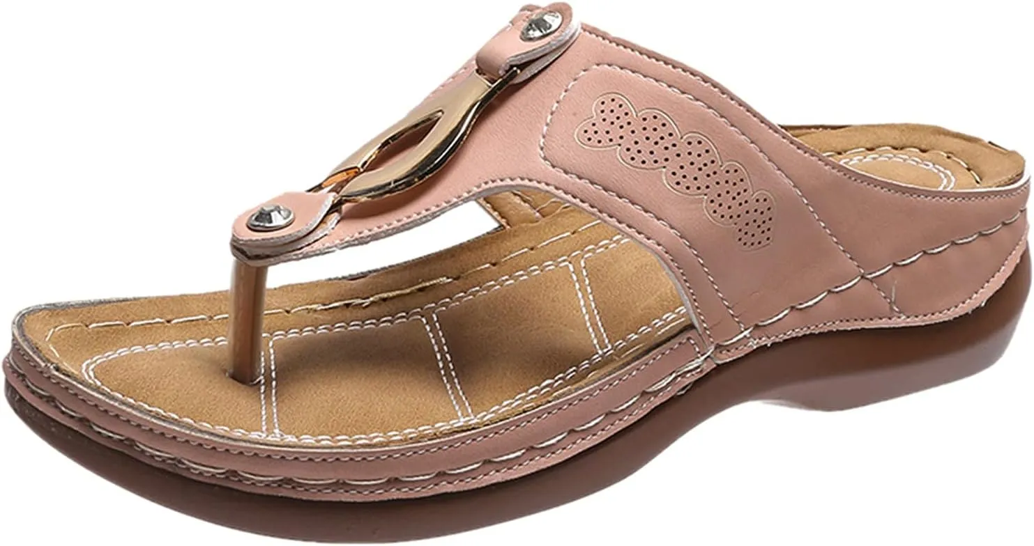 Eduavar Orthopedic Sandals for Women, Sandals Women with Arch Support Breathable Flip Flops Summer Casual Sandals Slippers