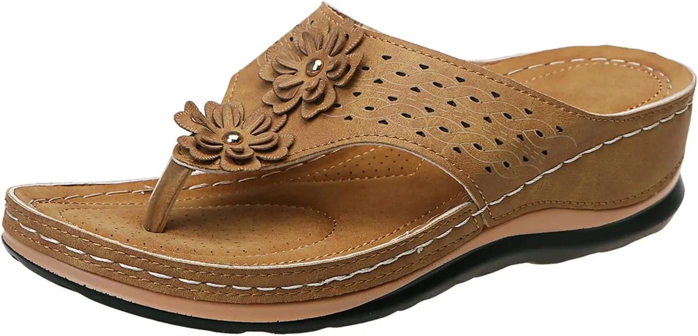 Eduavar Orthopedic Sandals for Women, Womens Sandals Dressy Summer Breathable Flip Flops Summer Beach Sandals Slippers