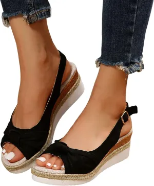 Eduavar Sandals Women Open Toe Ankle Strap Low Block Dressy Summer Platform Chunky Heels Sandals Party Dress Pumps Shoes