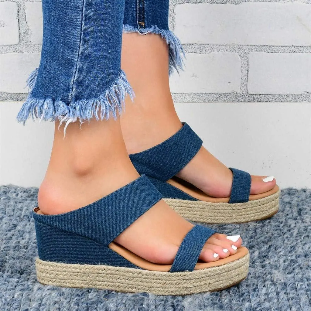 Eduavar Womens Sandals Comfortable, Sandals Women Dressy Summer Espadrille Platform Sandals Slip On Wedge Sandals Shoes