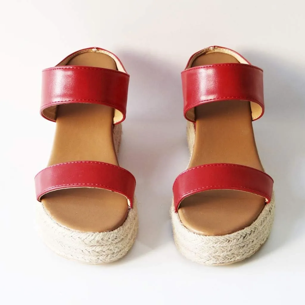 Eduavar Womens Sandals Comfortable, Sandals Women Dressy Summer Espadrille Platform Sandals Slip On Wedge Sandals Shoes