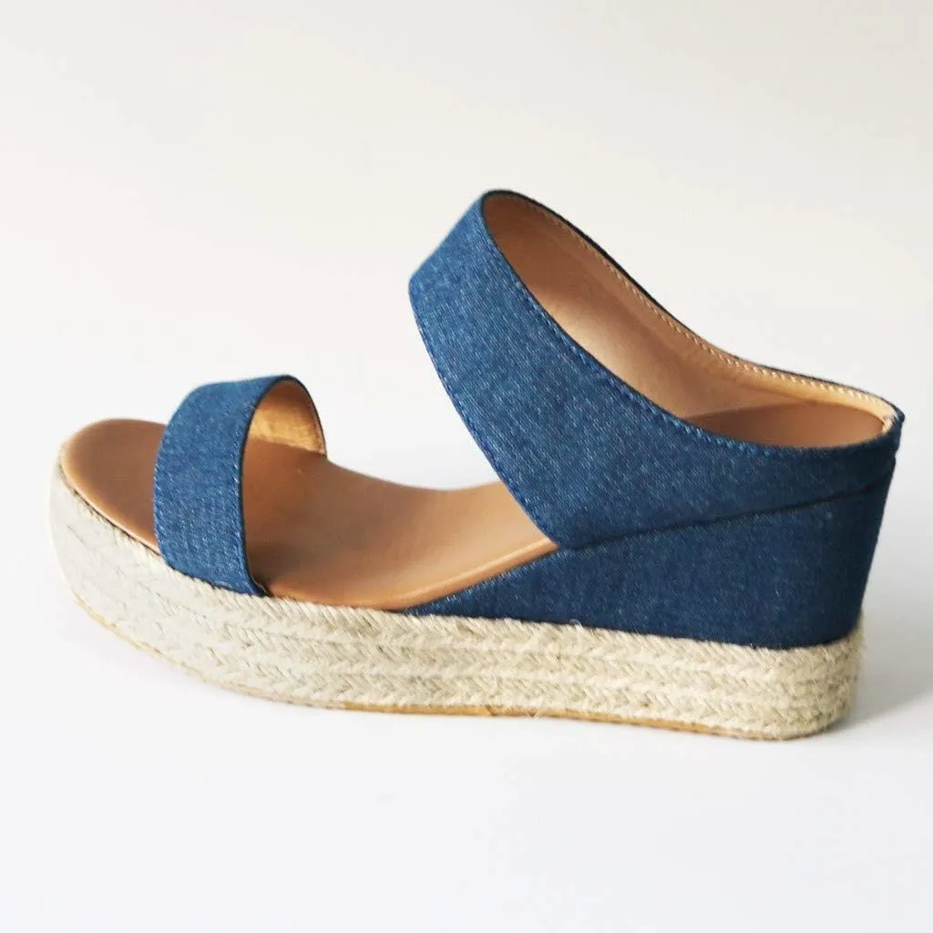 Eduavar Womens Sandals Comfortable, Sandals Women Dressy Summer Espadrille Platform Sandals Slip On Wedge Sandals Shoes
