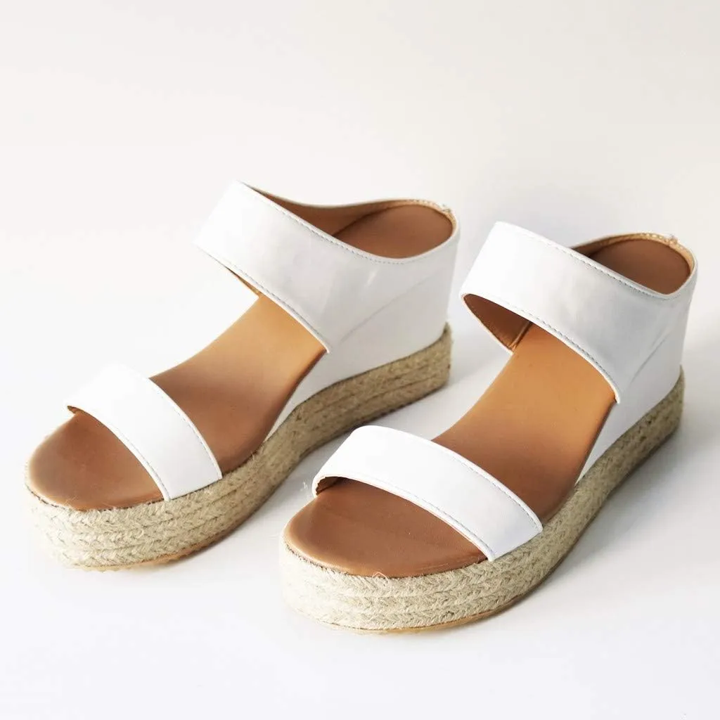 Eduavar Womens Sandals Comfortable, Sandals Women Dressy Summer Espadrille Platform Sandals Slip On Wedge Sandals Shoes