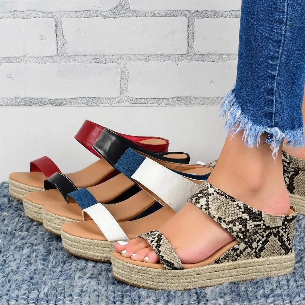 Eduavar Womens Sandals Comfortable, Sandals Women Dressy Summer Espadrille Platform Sandals Slip On Wedge Sandals Shoes