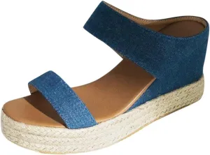 Eduavar Womens Sandals Comfortable, Sandals Women Dressy Summer Espadrille Platform Sandals Slip On Wedge Sandals Shoes