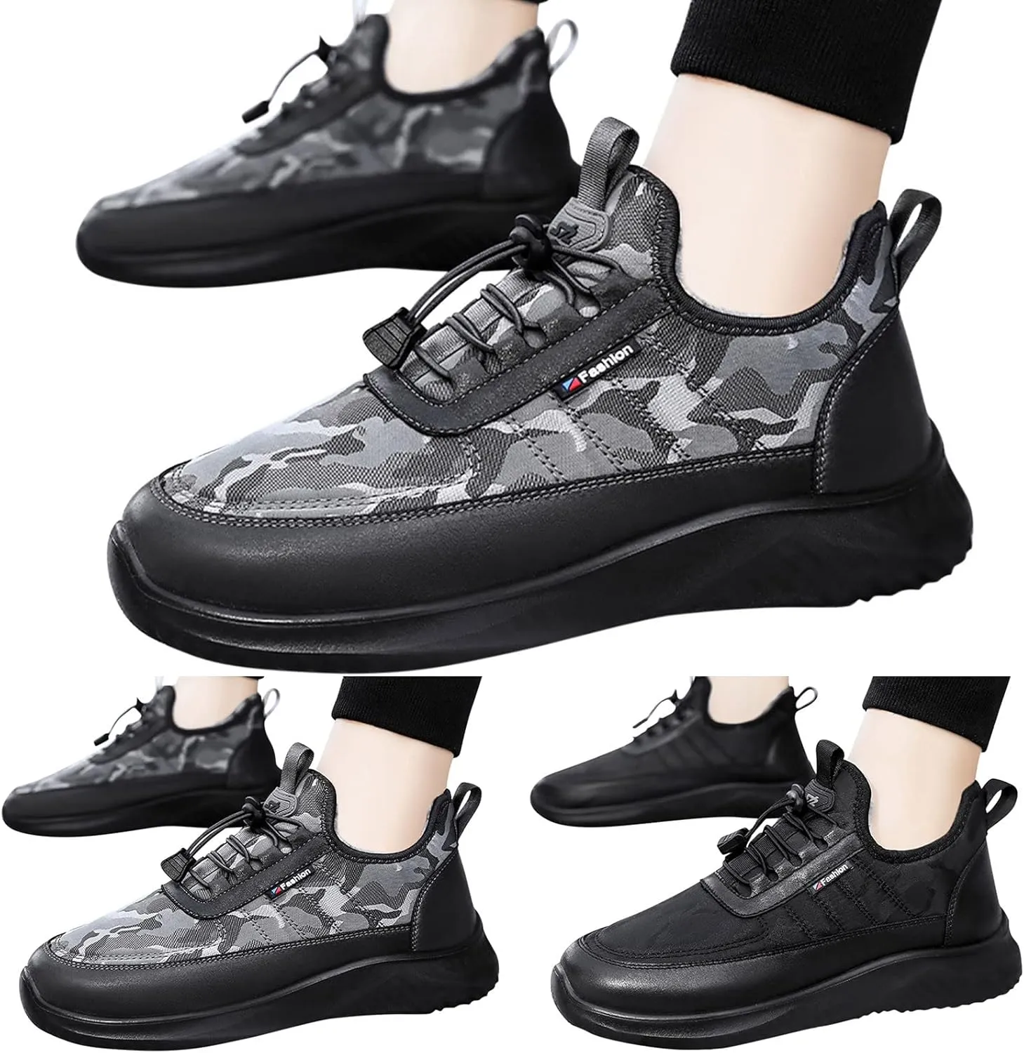 Fashion and Winter Men Sports Shoes Flat Non Slip Print Elastic Band Sneaker Insoles Men