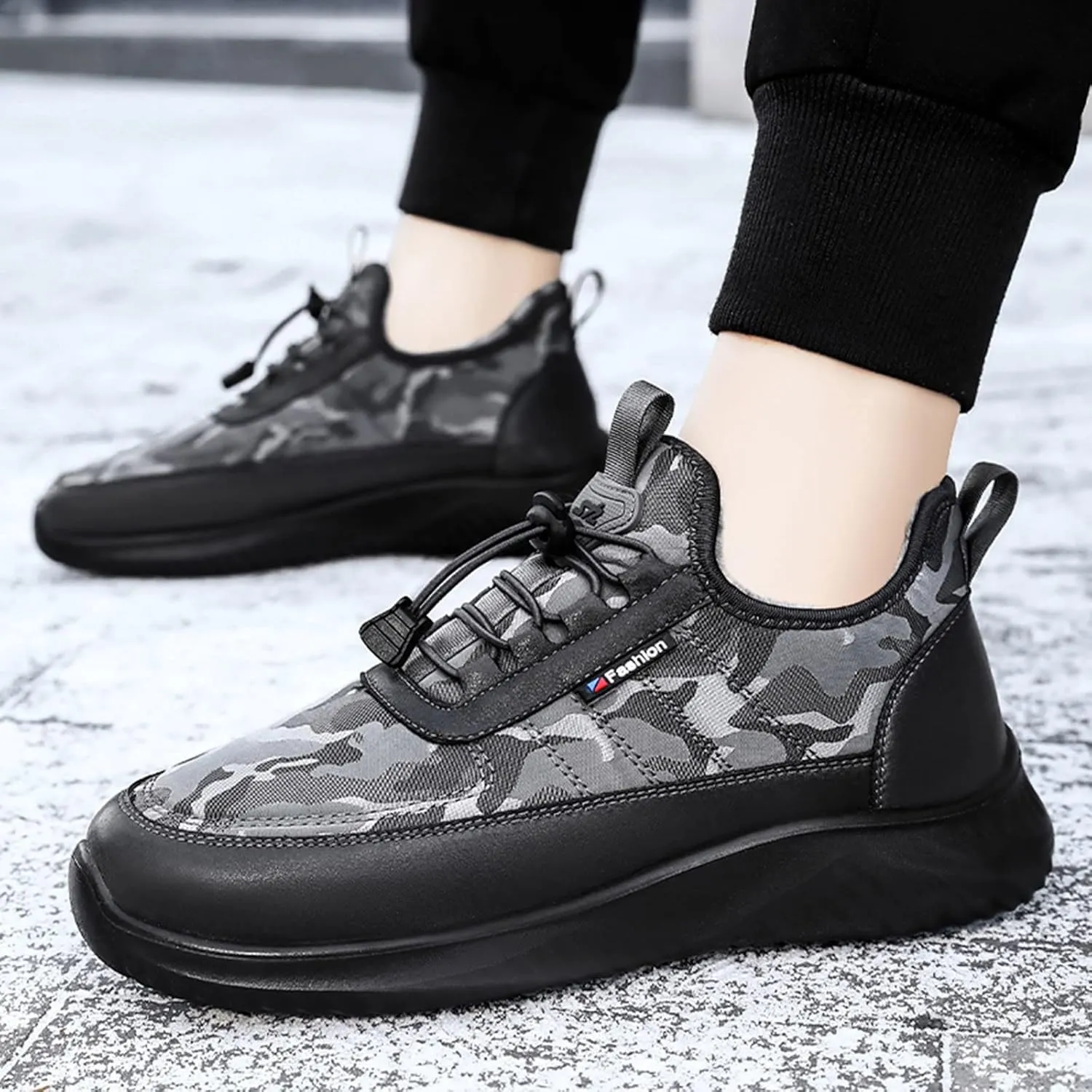 Fashion and Winter Men Sports Shoes Flat Non Slip Print Elastic Band Sneaker Insoles Men