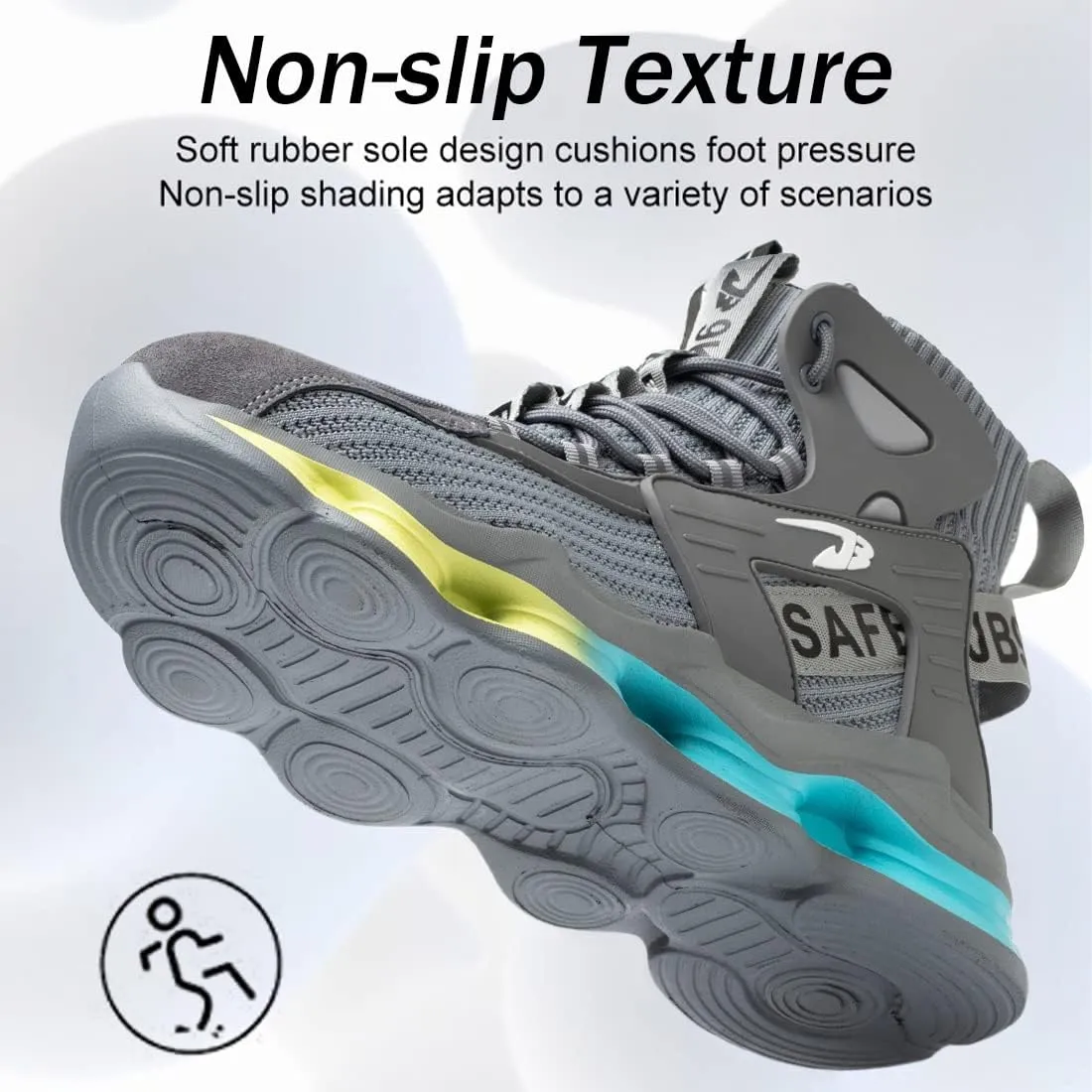 Fiedaz Steel Toe Work Shoes for Men Breathable High Top Sneakers Lightweight Puncture-Proof Safety Boots Industries Construction Work Boots