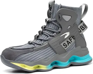 Fiedaz Steel Toe Work Shoes for Men Breathable High Top Sneakers Lightweight Puncture-Proof Safety Boots Industries Construction Work Boots