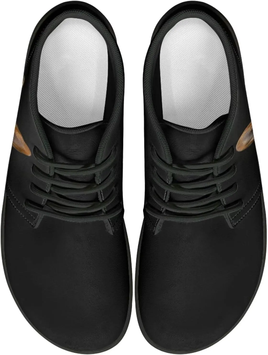 Forchrinse White Horse Beautiful Sky Mens Leather Sneakers Causal Walking Driving Shoes Causal Lace up Leather Shoes Mid top Chukka Boots Lightweight