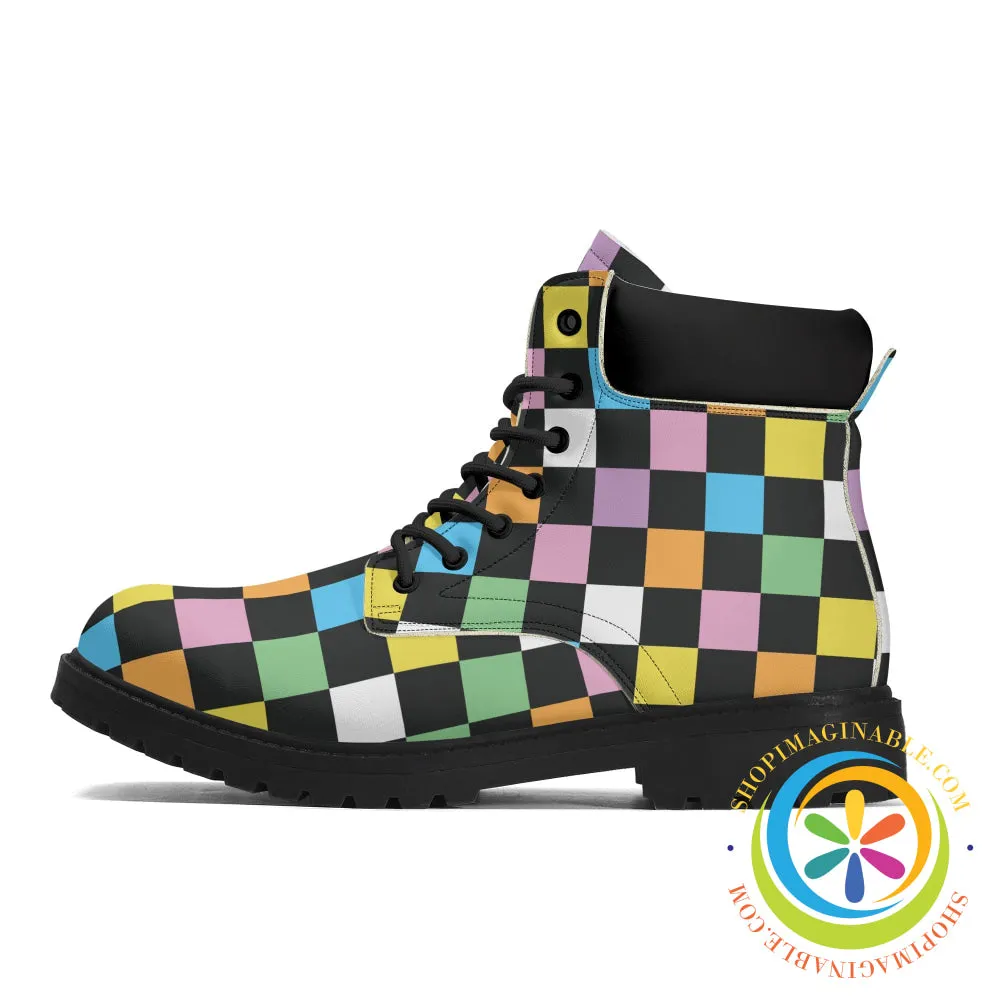Funky Checkered Women's Boots