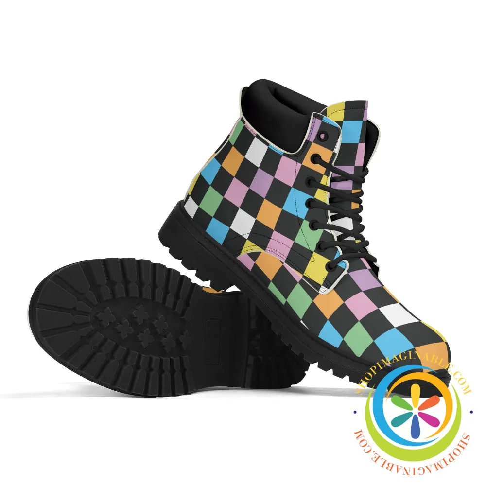 Funky Checkered Women's Boots