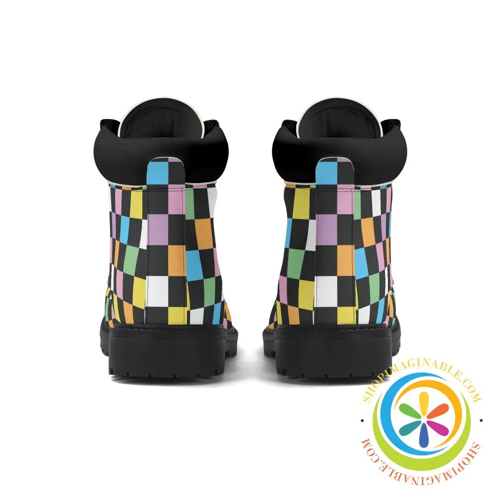 Funky Checkered Women's Boots