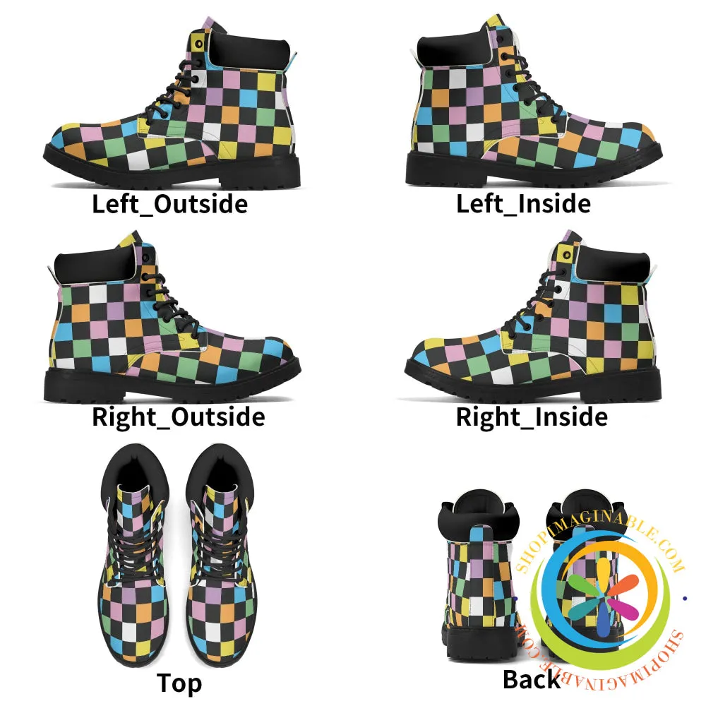 Funky Checkered Women's Boots