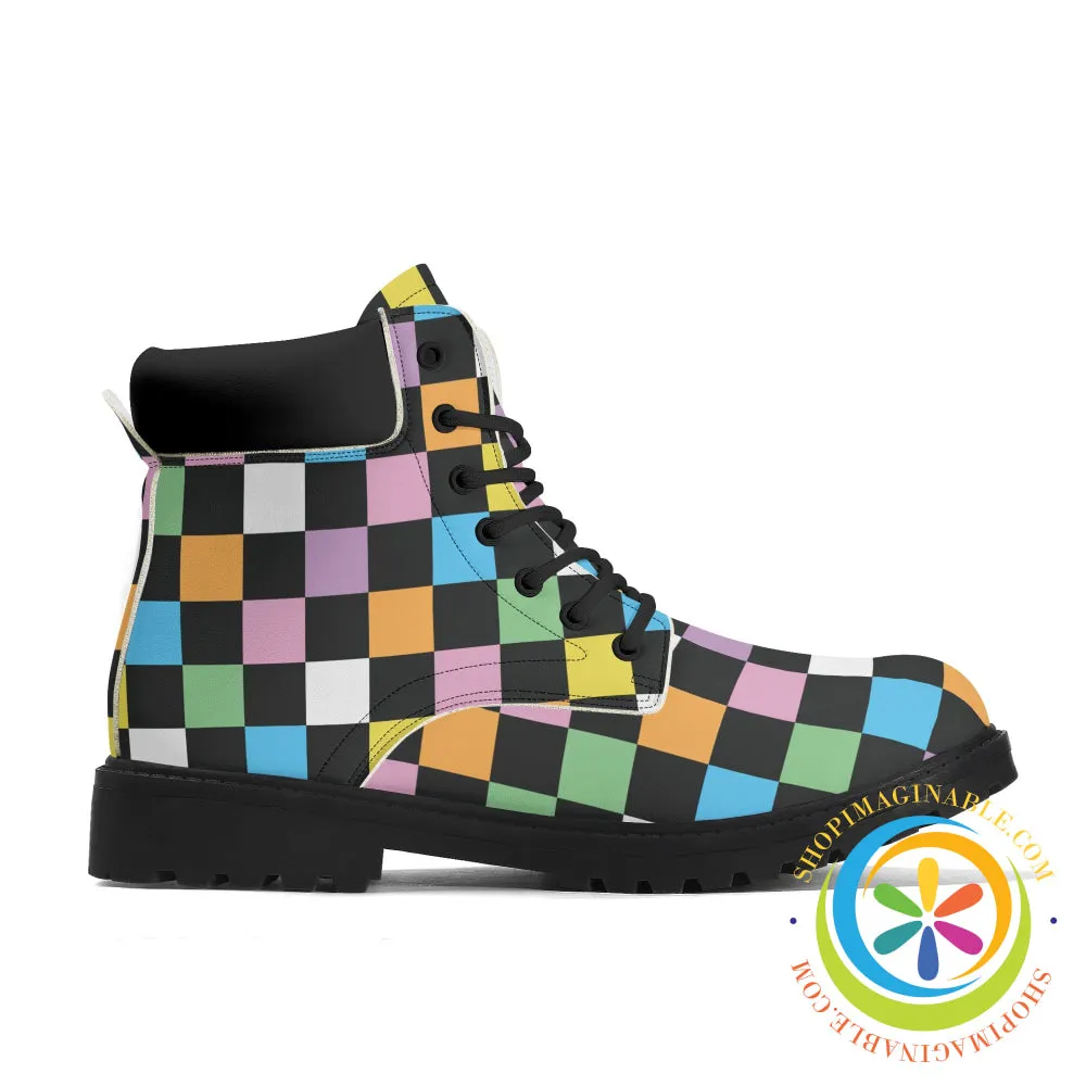 Funky Checkered Women's Boots