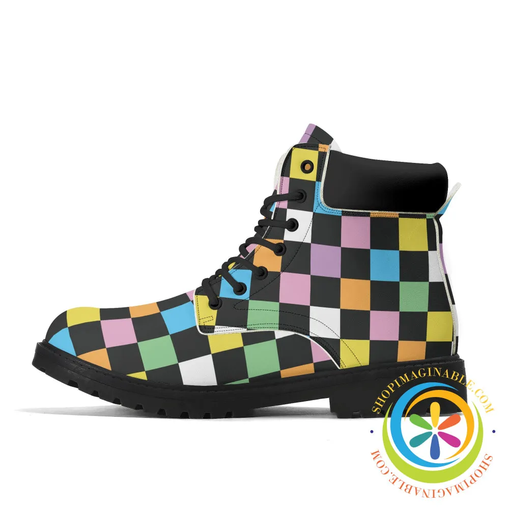Funky Checkered Women's Boots