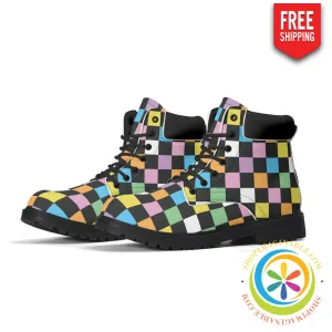 Funky Checkered Women's Boots