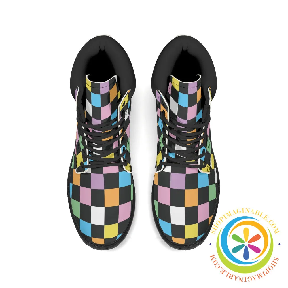 Funky Checkered Women's Boots