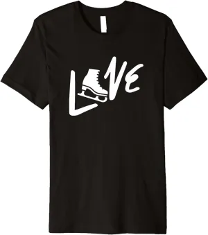 Funny Ice Skating Winter Sports Ski Skate Shoes Love Premium T-Shirt