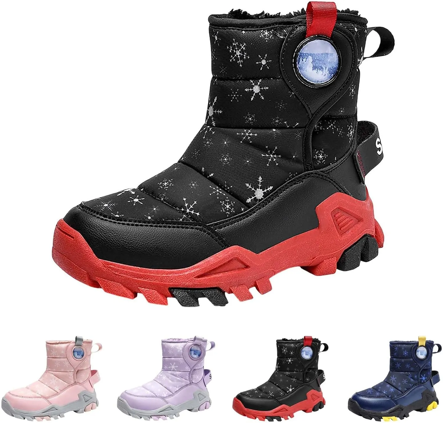 Girls Boys Snow Boots Outdoor Warm Comfortable Non Slip Mid Calf Padded Small Big Kids Winter Shoes Toddler Shoes Winter