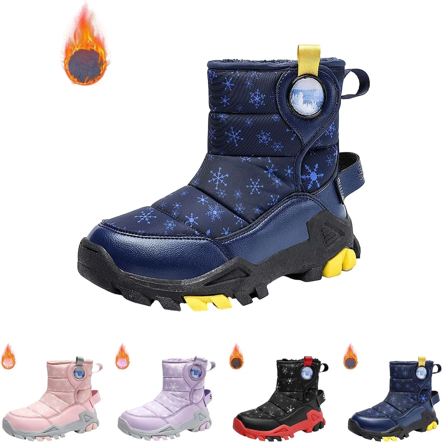 Girls Boys Snow Boots Outdoor Warm Comfortable Non Slip Mid Calf Padded Small Big Kids Winter Shoes Toddler Shoes Winter
