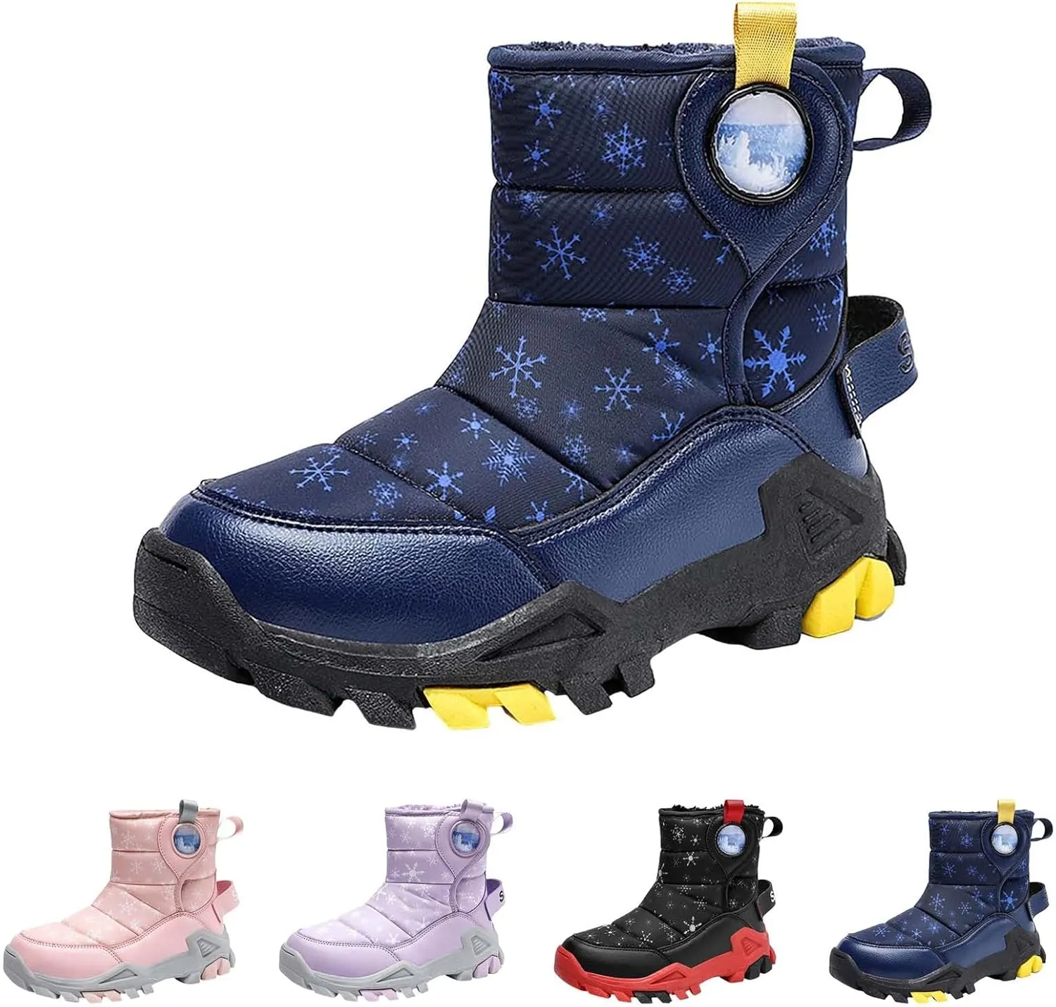 Girls Boys Snow Boots Outdoor Warm Comfortable Non Slip Mid Calf Padded Small Big Kids Winter Shoes Toddler Shoes Winter