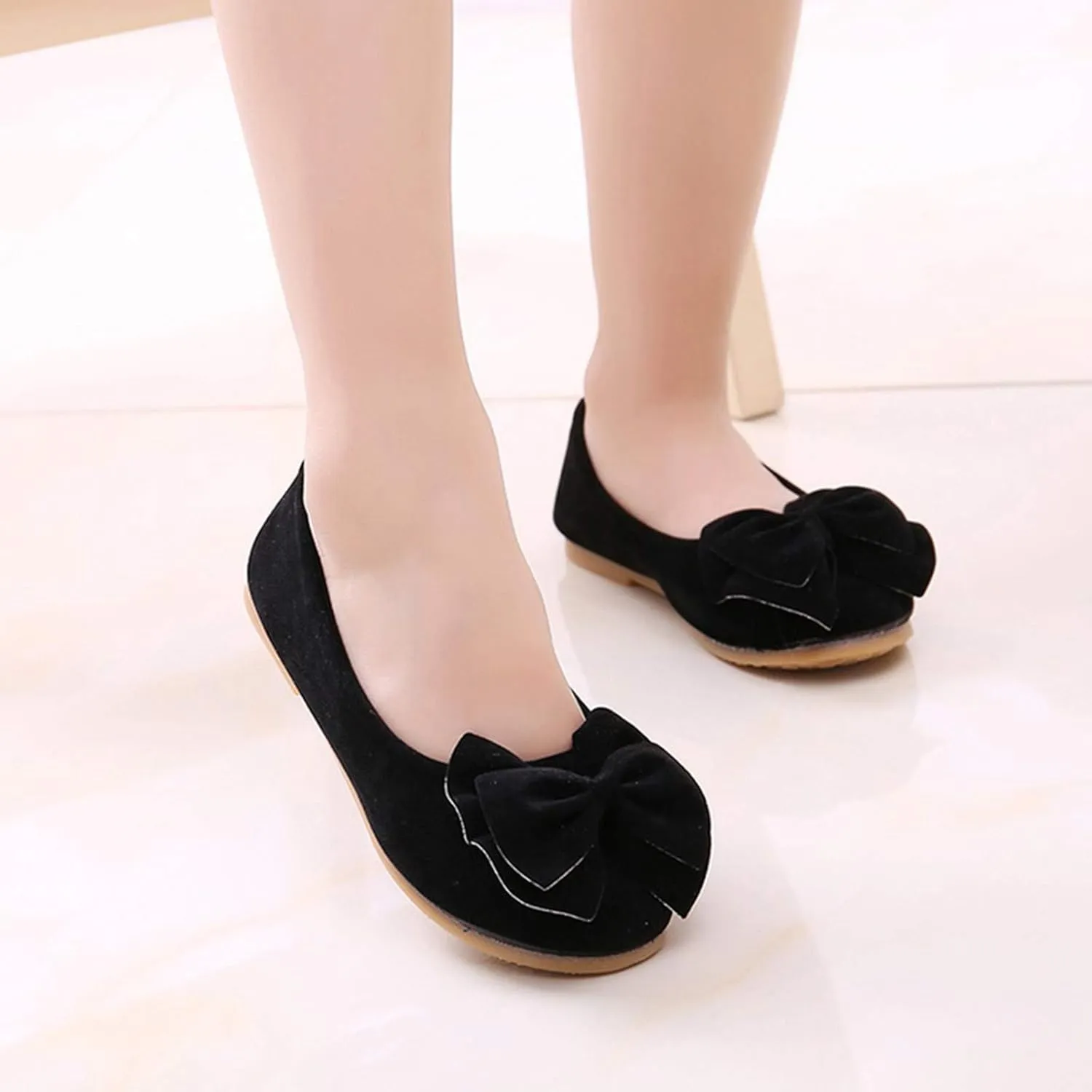 Girls Dress Shoes Mary Jane Wedding Party Heel Glitter Bow Princess Flower Shoes forFootwear for Toddler Little/Big Kid