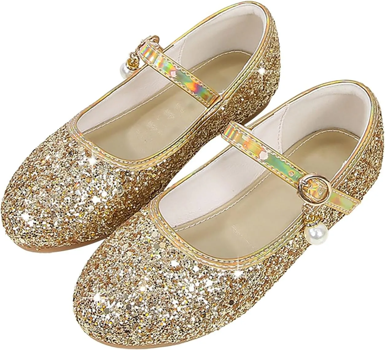 Girls Glitter Princess Dress Shoes ??ow Heel ??ary Jane Birthday Wedding Christmas Part?? Holiday Celebration Shoes