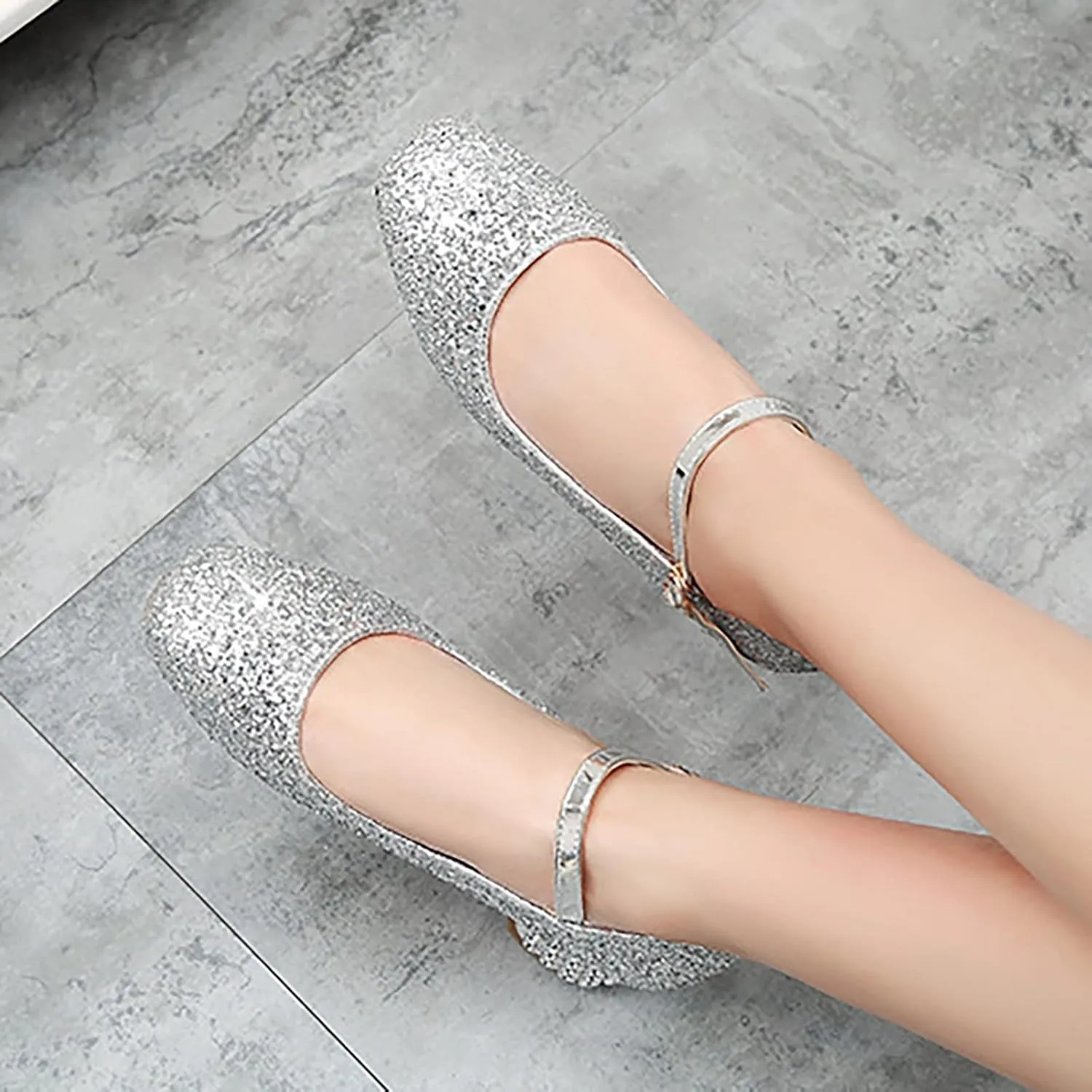Girls Rhinestone Heels Dress Shoes Flower Girl Closed Toe Heels Ankle Strap Wedding Party School Toddler Kid Cool Shoes