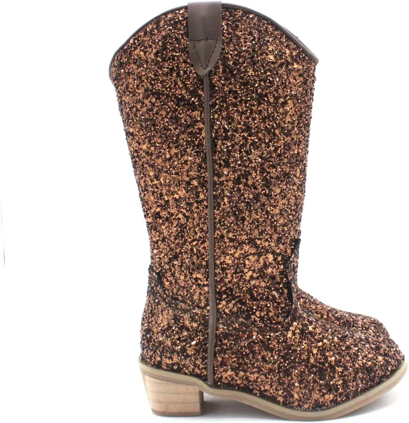 Girls Sequin Sparkly Cowboy Boots Kids ??hinestone Glitter Low Heel Wedding Dress Booties Western Girls Boots Wedge Heel