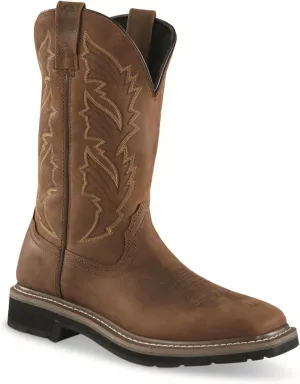 Guide Gear Men's Western Work 2.0 Pull-On Work Boots, Square Toe; Leather Uppers, Non-Slip Rubber Sole Shoes