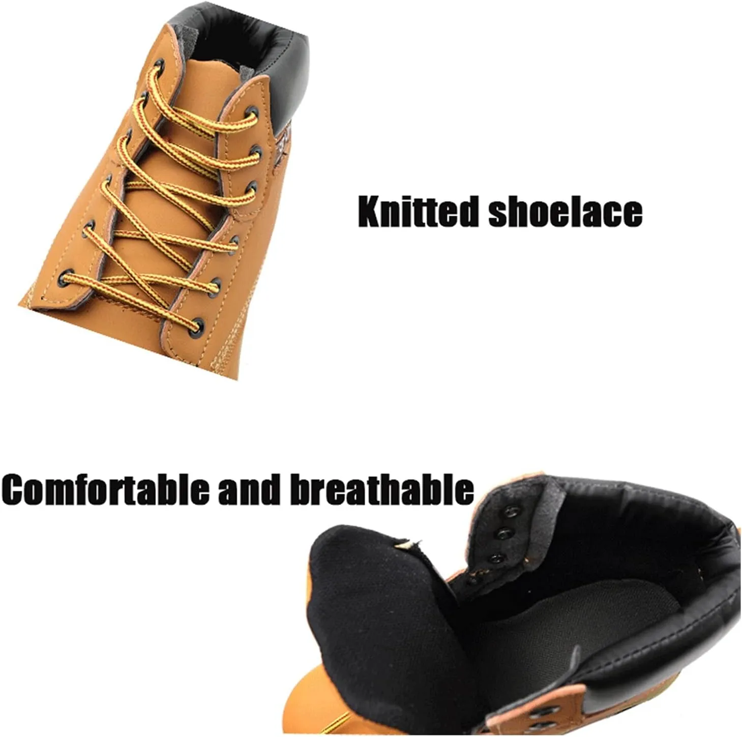 High Rise Hiking Boots, Outdoor Hiking Boots, Safety Workout Steel Toe Shose,high- top Leather Tactical Combat Boots, Breathable and Durable Trekking Ankle Boots, for Forestry Logging, Car Repair, FA