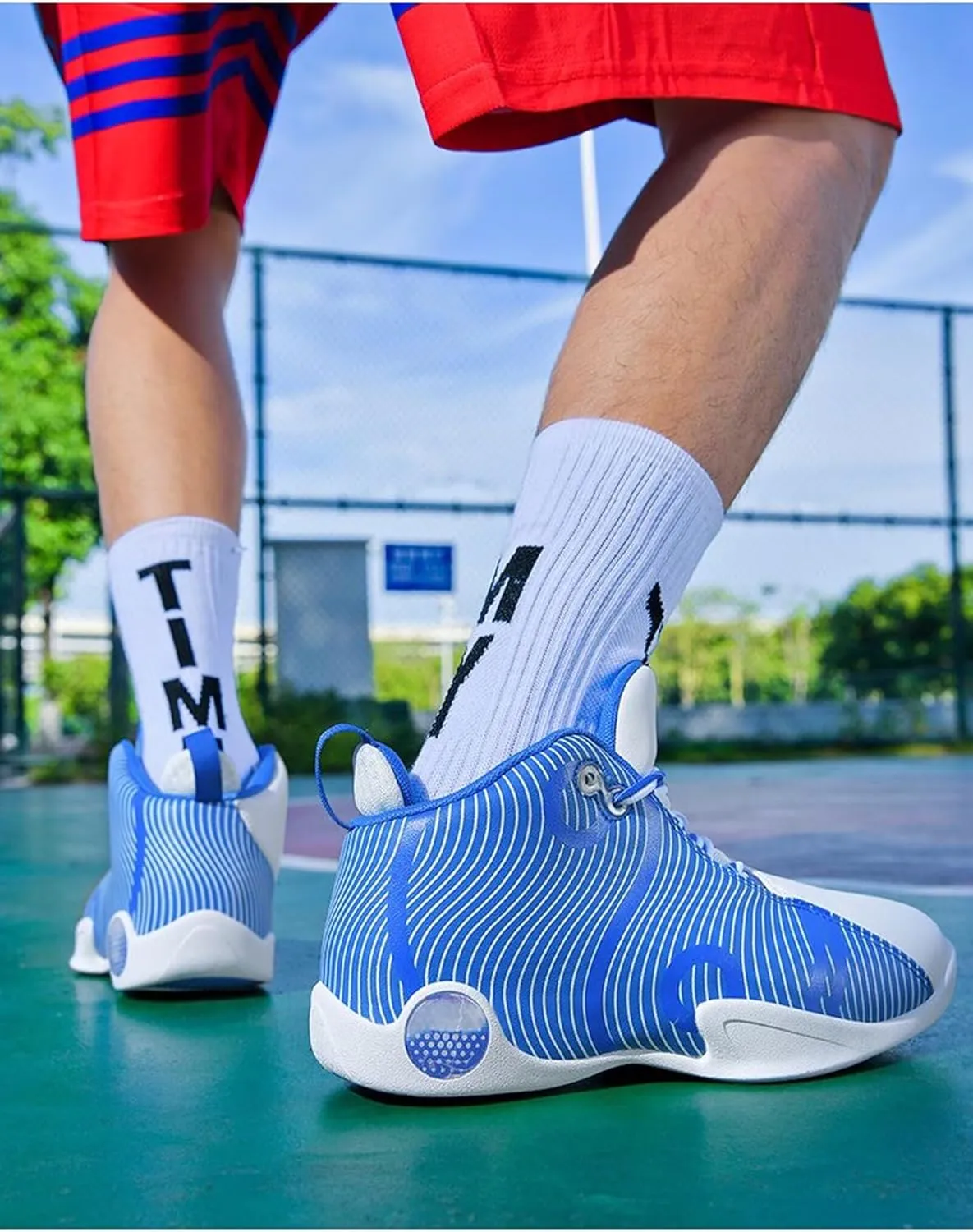 High-top Basketball Shoes Leather Surface Sports Shoes