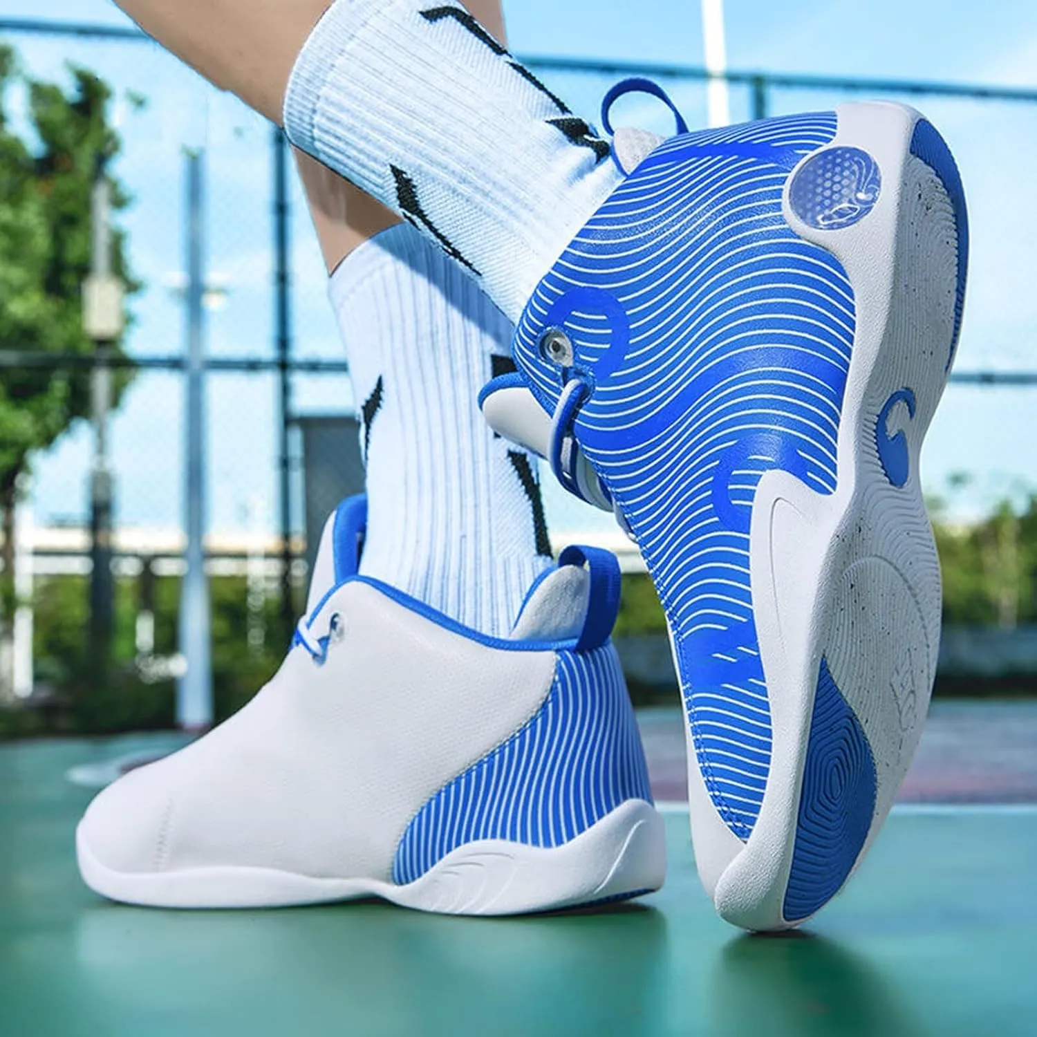 High-top Basketball Shoes Leather Surface Sports Shoes