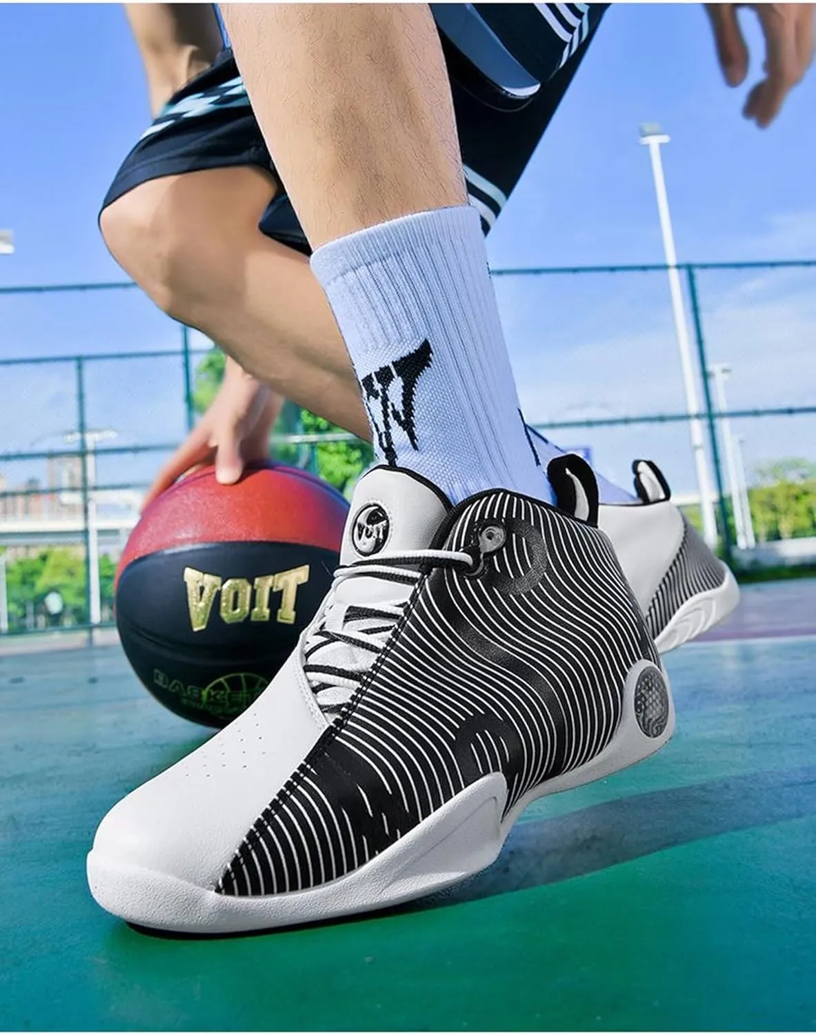 High-top Basketball Shoes Leather Surface Sports Shoes