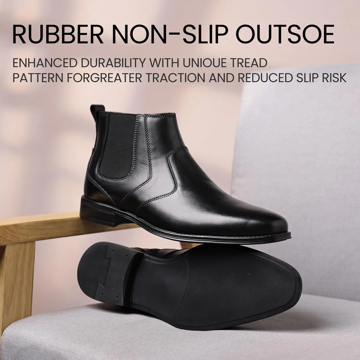 Holy dove Chelsea Boots Men ?C Genuine Leather,Chelsea Boots for Men with Side Zipper, Casual Slip-On Ankle Boots, Chukka & Oxford Style Dress Boots
