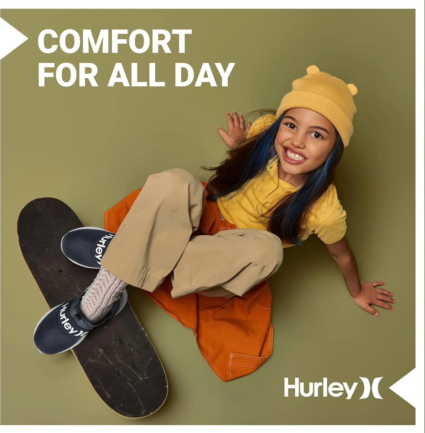 Hurley Camby Kids Slip On Canvas Sneakers ?C Low Cut Skateboarding Shoes for Kids, Running, Walking, Breathable Sports Shoes for Boys and Girls