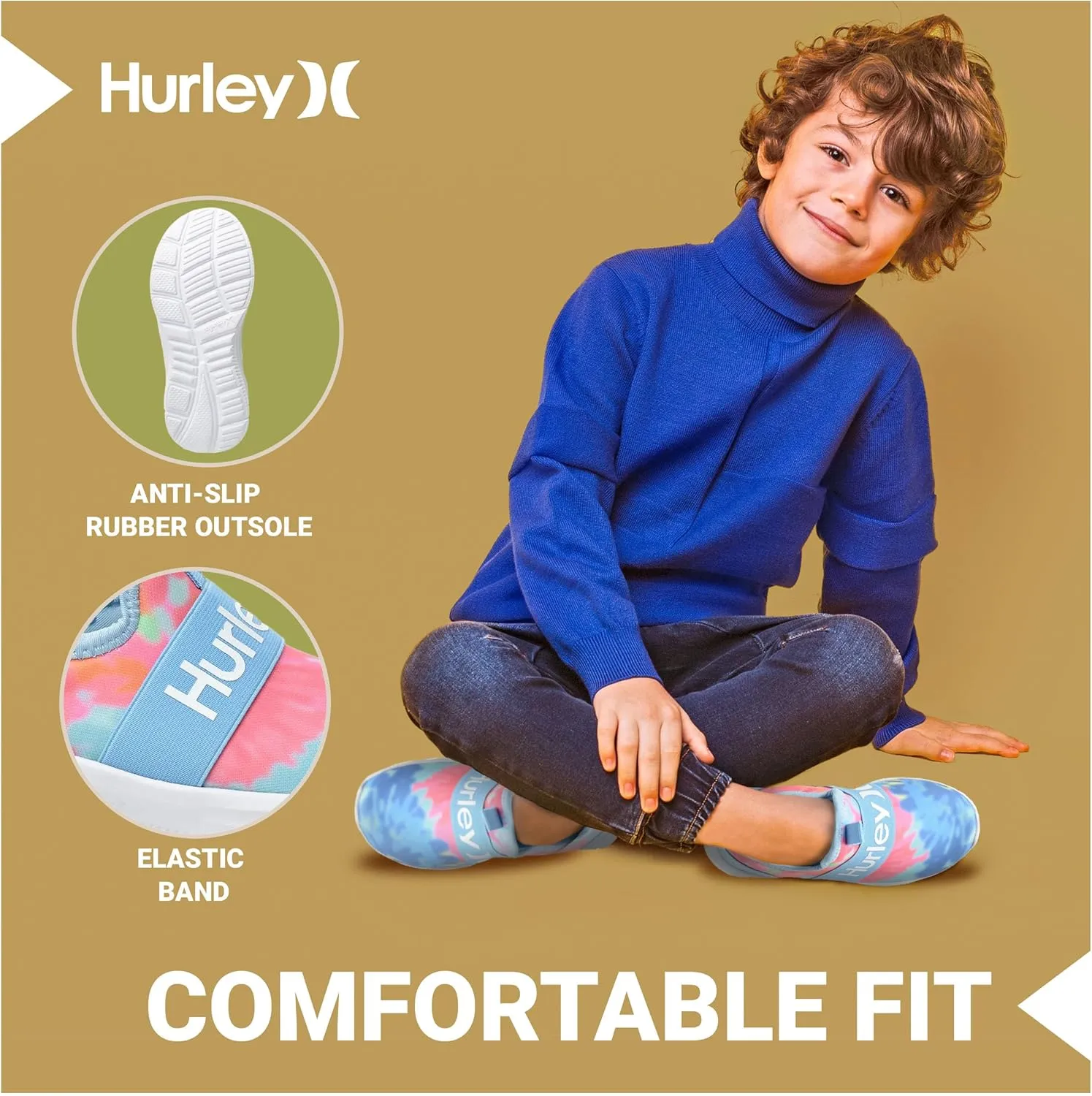 Hurley Camby Kids Slip On Canvas Sneakers ?C Low Cut Skateboarding Shoes for Kids, Running, Walking, Breathable Sports Shoes for Boys and Girls