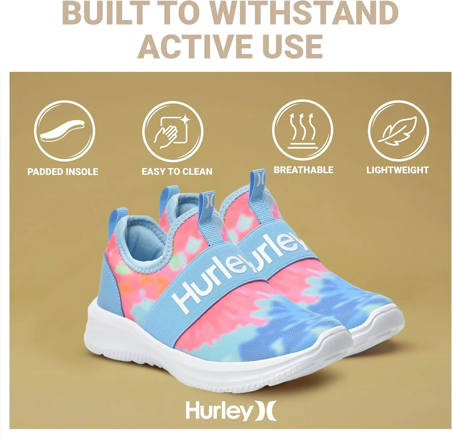 Hurley Camby Kids Slip On Canvas Sneakers ?C Low Cut Skateboarding Shoes for Kids, Running, Walking, Breathable Sports Shoes for Boys and Girls
