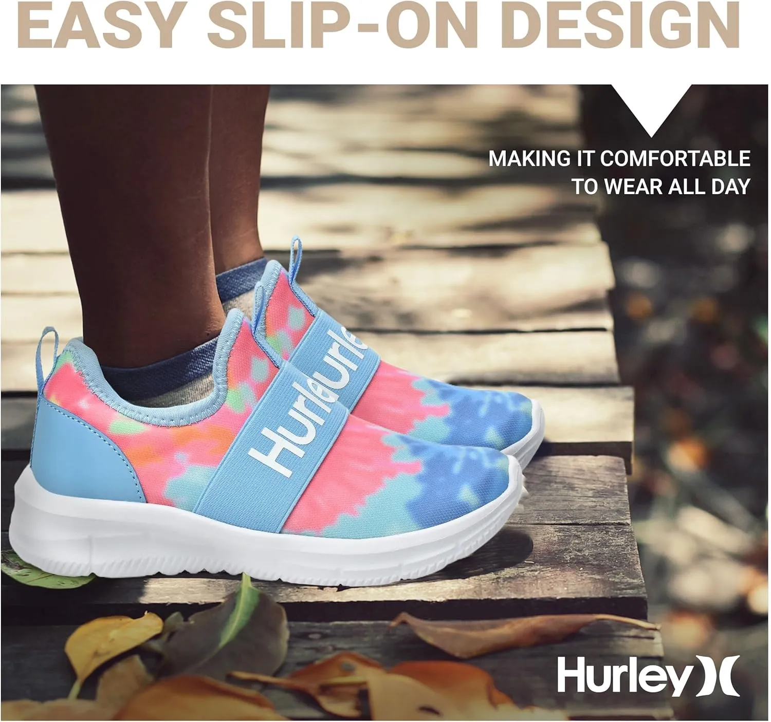 Hurley Camby Kids Slip On Canvas Sneakers ?C Low Cut Skateboarding Shoes for Kids, Running, Walking, Breathable Sports Shoes for Boys and Girls
