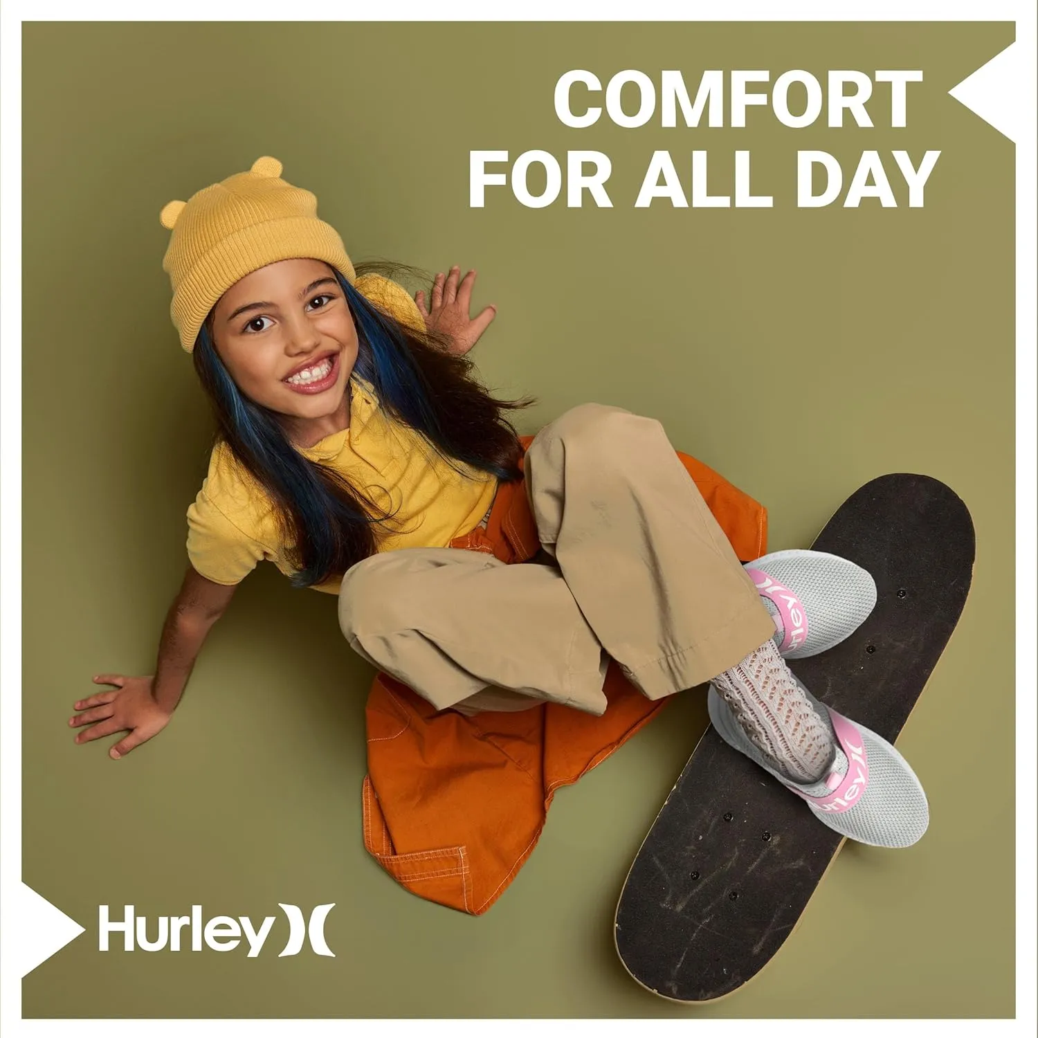 Hurley Camby Kids Slip On Canvas Sneakers ??Low Cut Skateboarding Shoes for Kids, Running, Walking, Breathable Sports Shoes for Boys and Girls