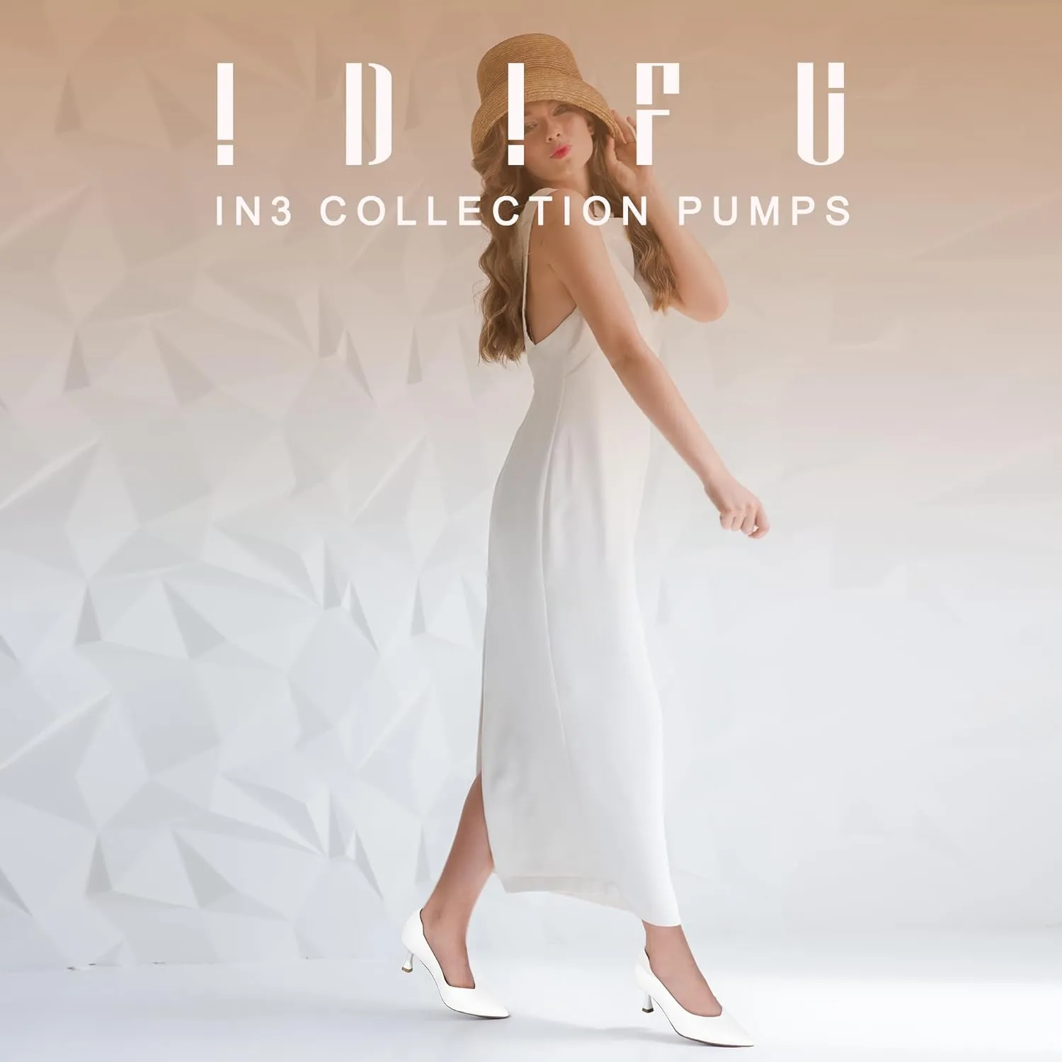IDIFU IN3 Women's Pumps Kitten Closed Toe Heels Low Pointed Toe Heels Wedding Bridal Office Formal Work Prom Dress Shoes for Women Comfortable Dressy Trendy Cute Pumps Shoes