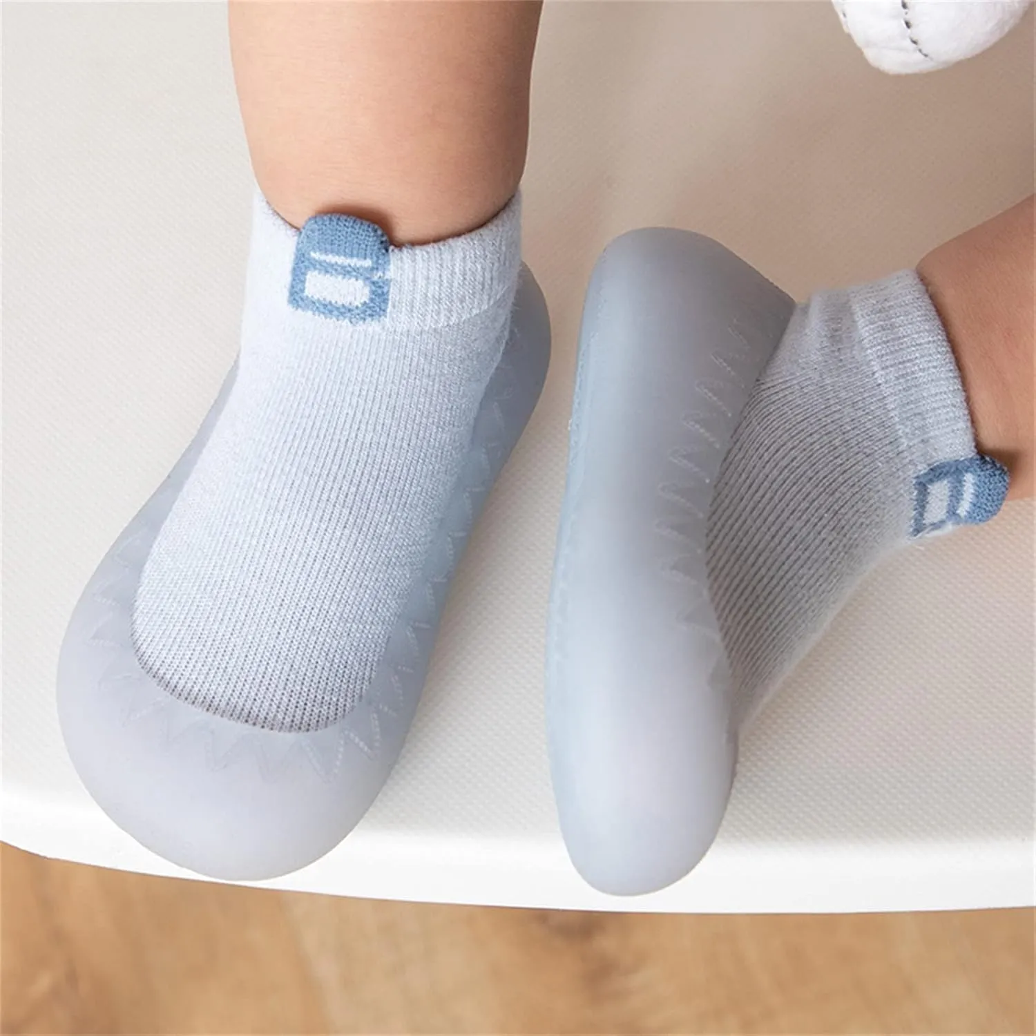 Infant Boys Girls Socks Shoes Toddler Fleece WarmThe Floor Socks Non Slip Prewalker Shoes Boys Slip Shoes