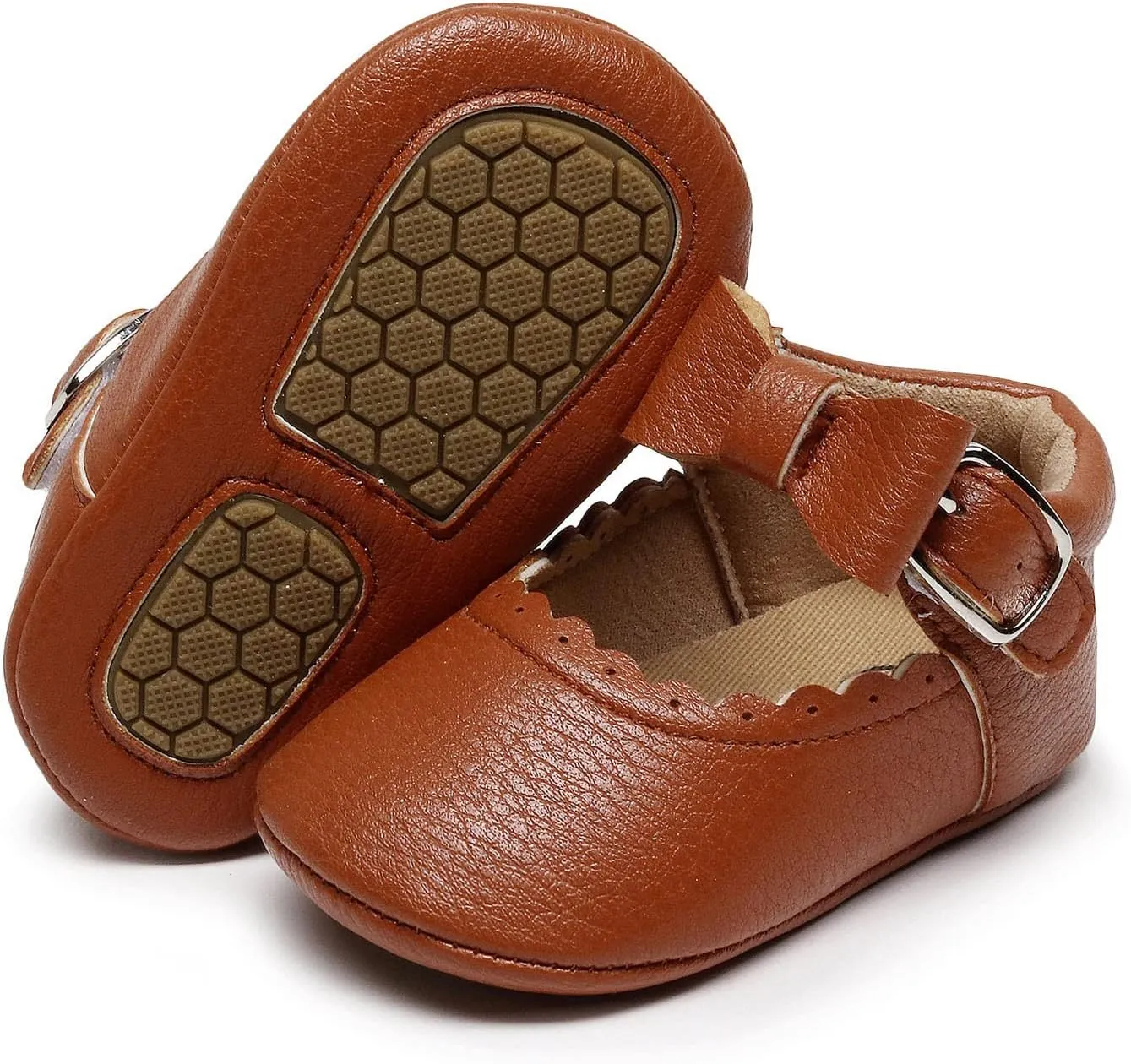 Infant Girls Single Shoes Bowknot First Walkers Shoes Buckle Strap Toddler Soft Glitter Tennis Shoes Toddler Girls